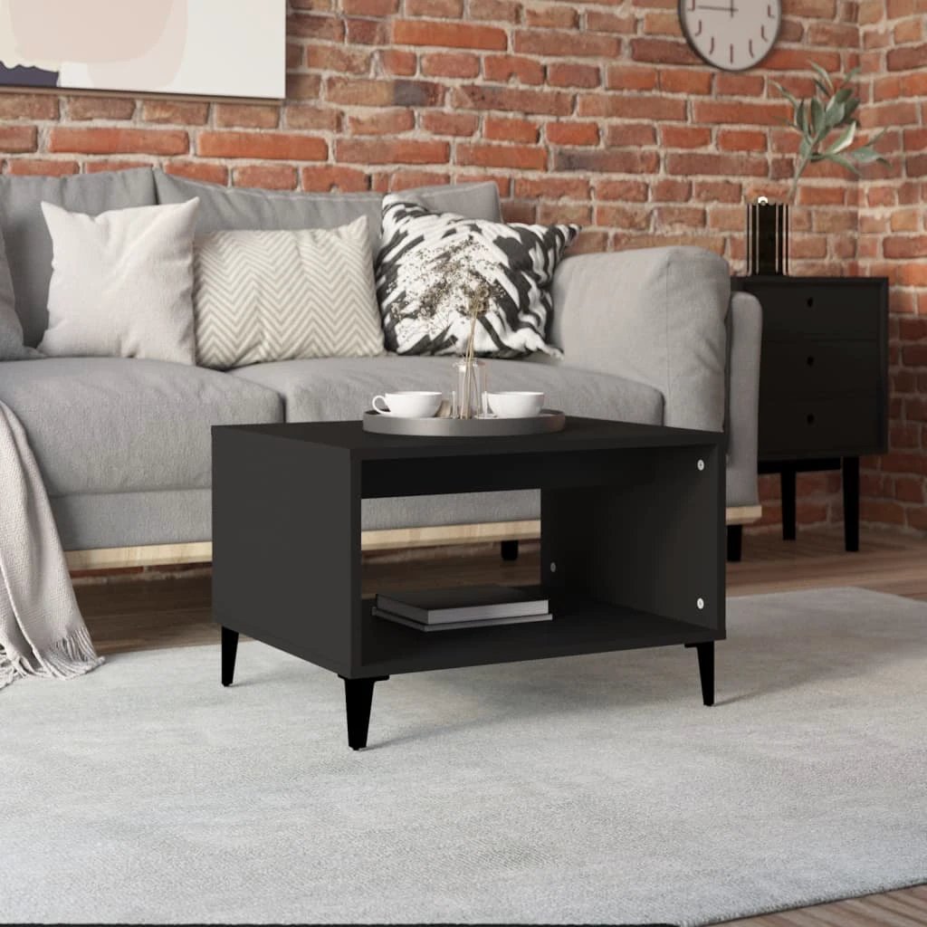 vidaXL VidaXL Coffee Table 60x50x40 Cm Smoked Oak Finish Engineered Wood For Modern Living Rooms - Coffee Table