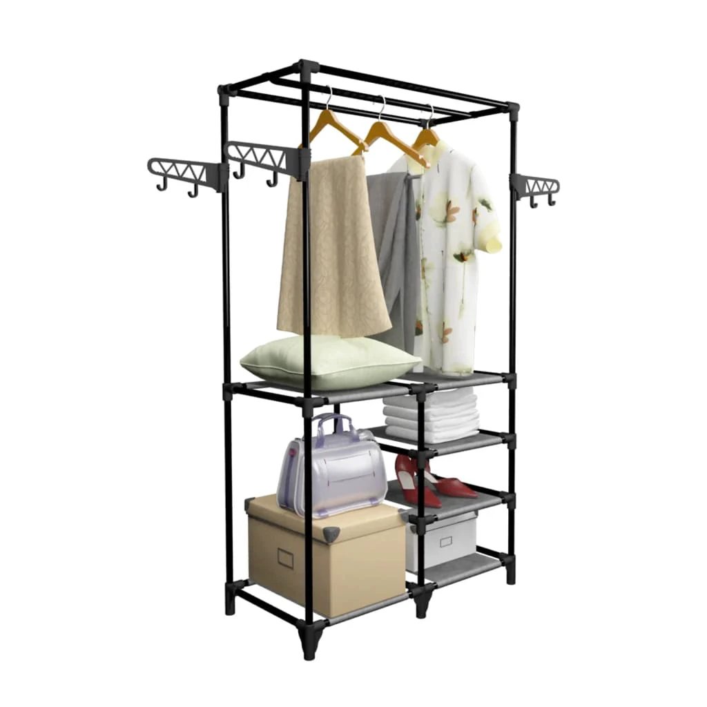 vidaXL VidaXL Clothes Rack 87x44x158 Cm Black Steel - Wardrobe