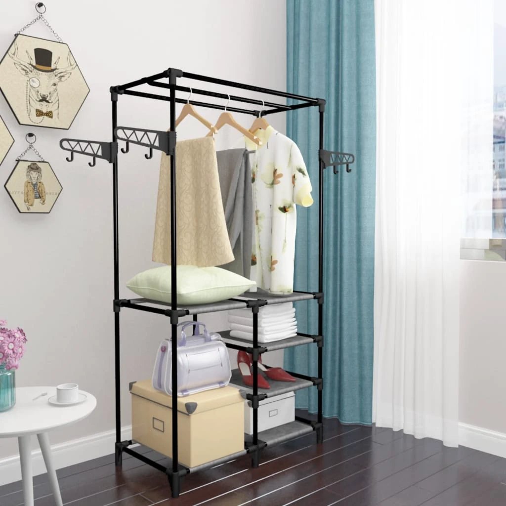 vidaXL VidaXL Clothes Rack 87x44x158 Cm Black Steel - Wardrobe