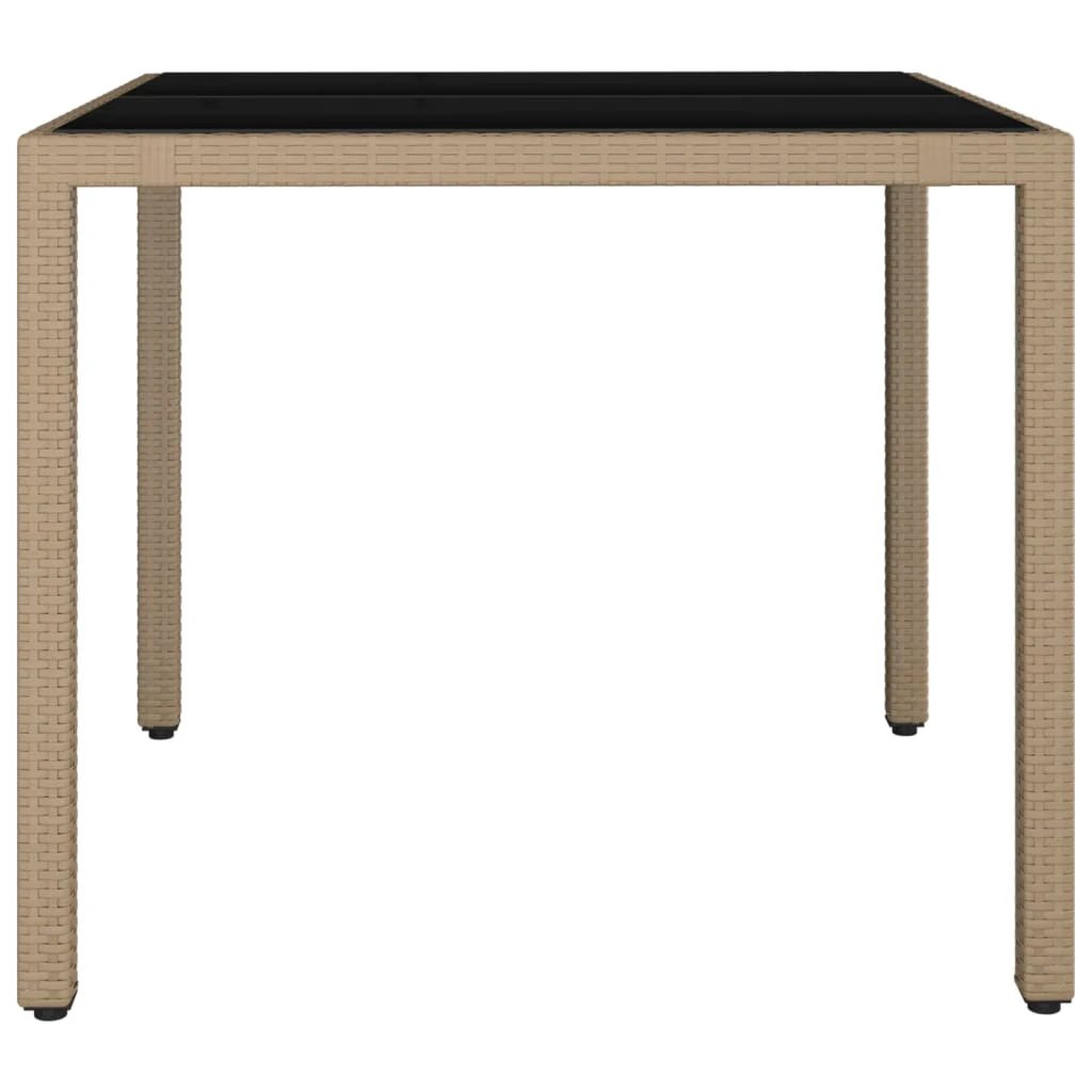 vidaXL Garden Table with Wooden Top Black Poly Rattan&Solid Wood Acacia by vidaXL