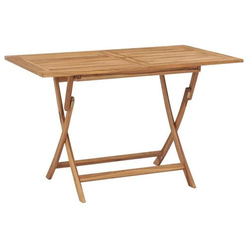 vidaXL Folding Garden Table 120x70x75 cm Solid Teak Wood by vidaXL