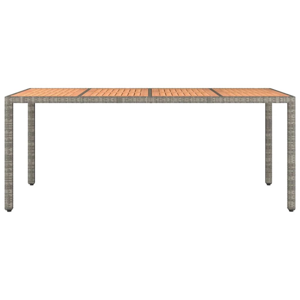 vidaXL vidaXL Garden Table with Wooden Top Black Poly Rattan&Solid Wood Acacia - Garden Table