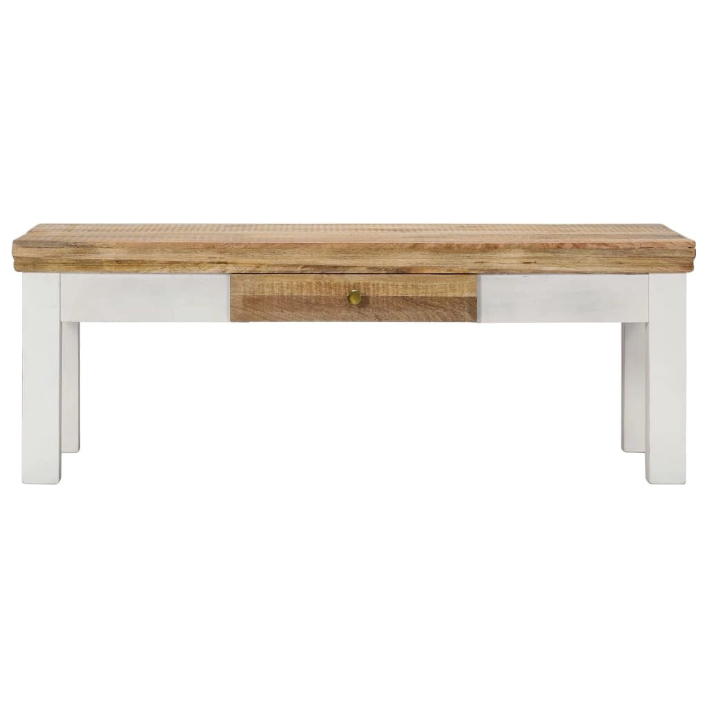 Rustic Mango Wood Coffee Table 110x50x40 Drawer by vidaXL