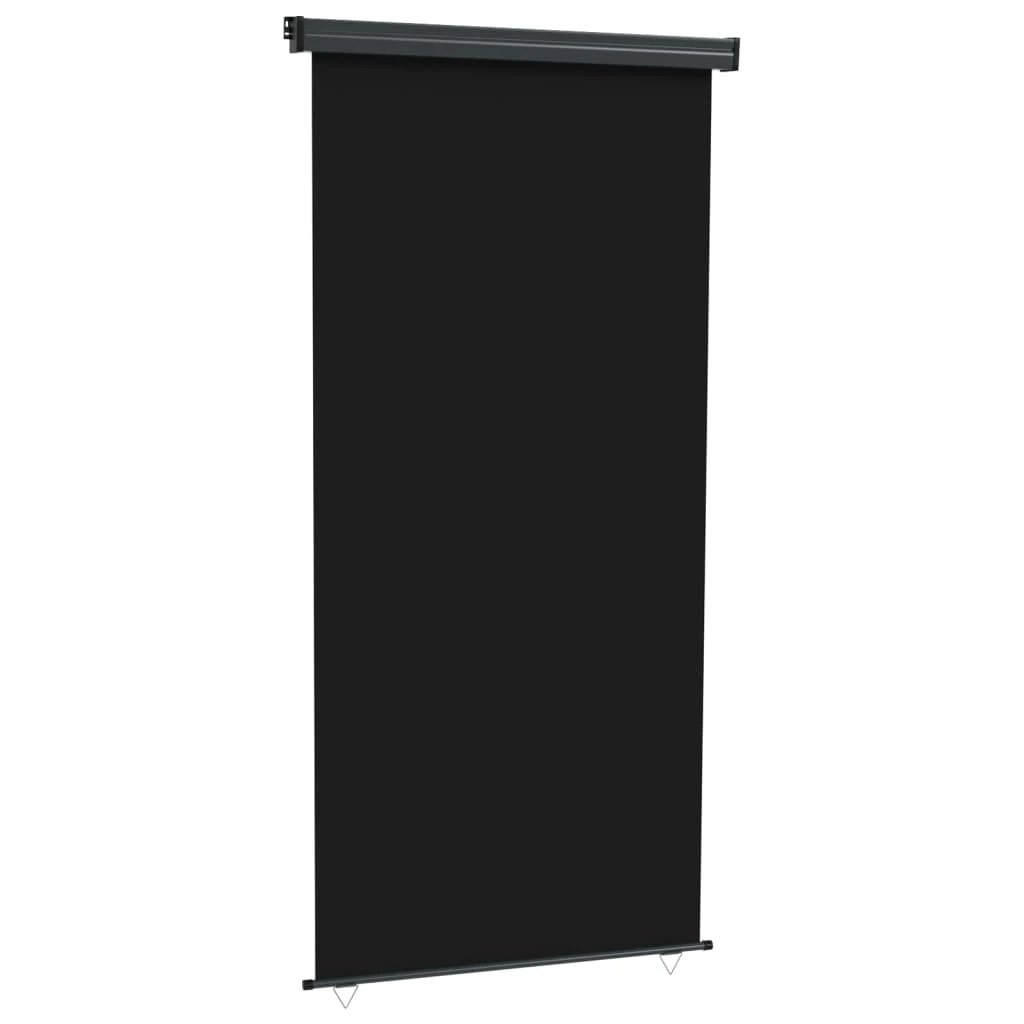 vidaXL VidaXL Balcony Side Awning 65x250 cm Black UV Resistant Polyester Aluminium Roller Privacy for Balcony - Cover