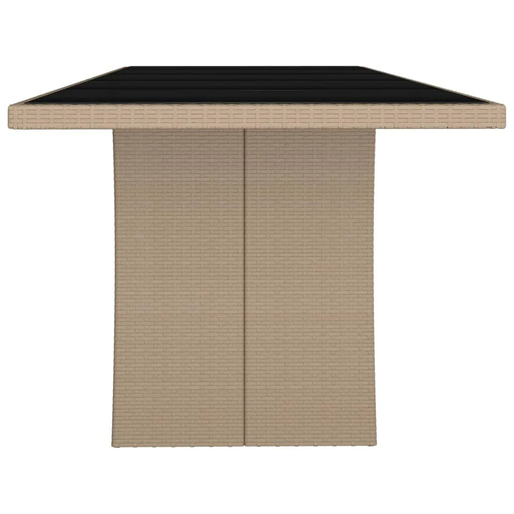 vidaXL Garden Table with Wooden Top Black Poly Rattan&Solid Wood Acacia by vidaXL