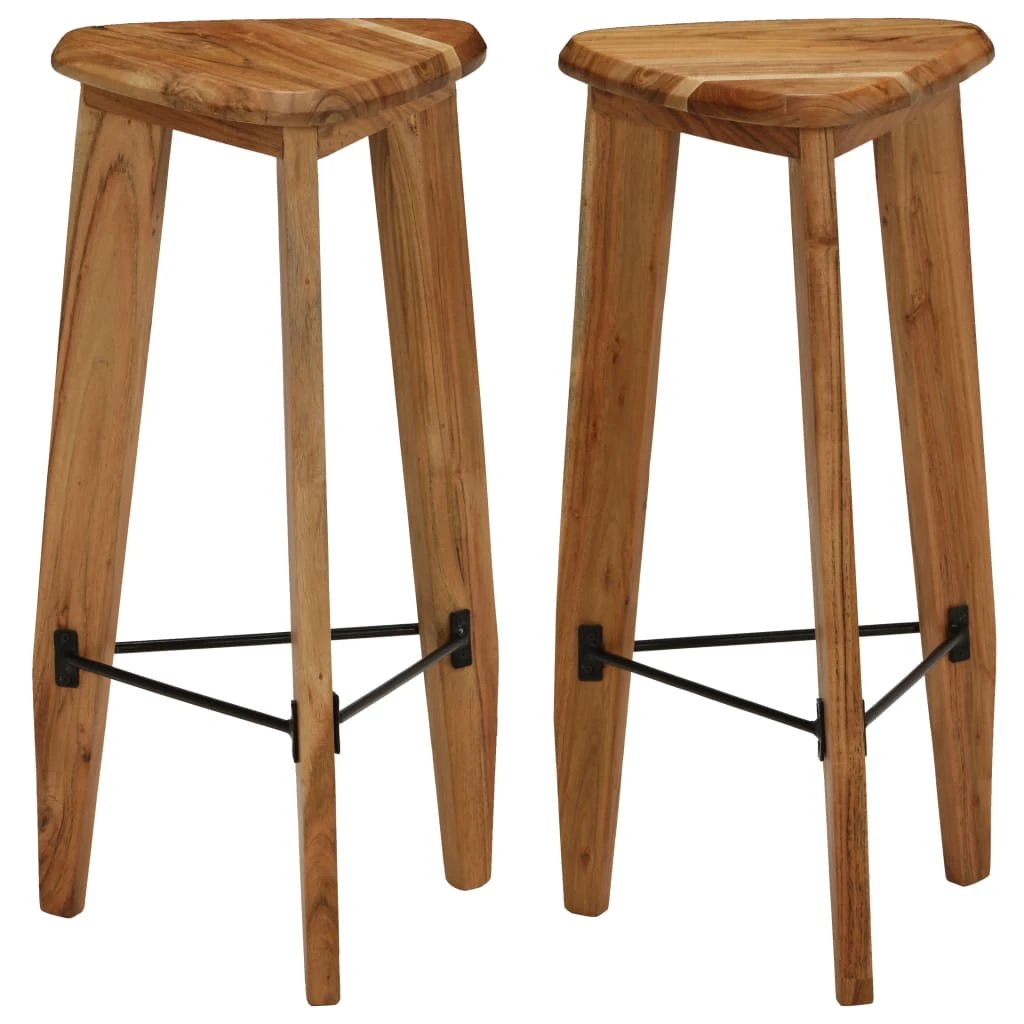 vidaXL Bar Stools 2 pcs Solid Acacia Wood -