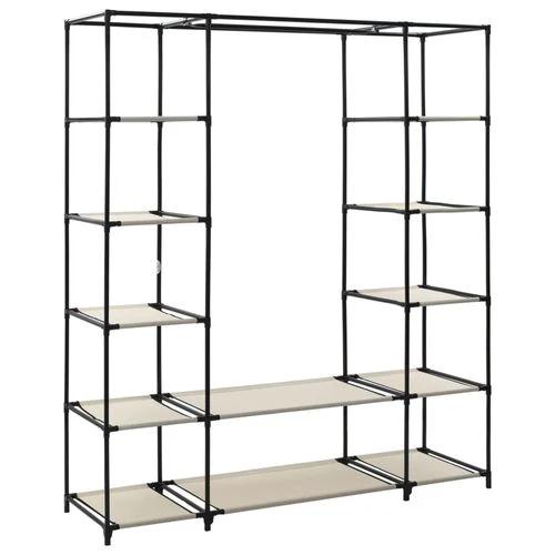 vidaXL Portable Wardrobe 150x45x176 cm with Compartments and Rods Cream Fabric for Space-Saving Clothing Storage by vidaXL