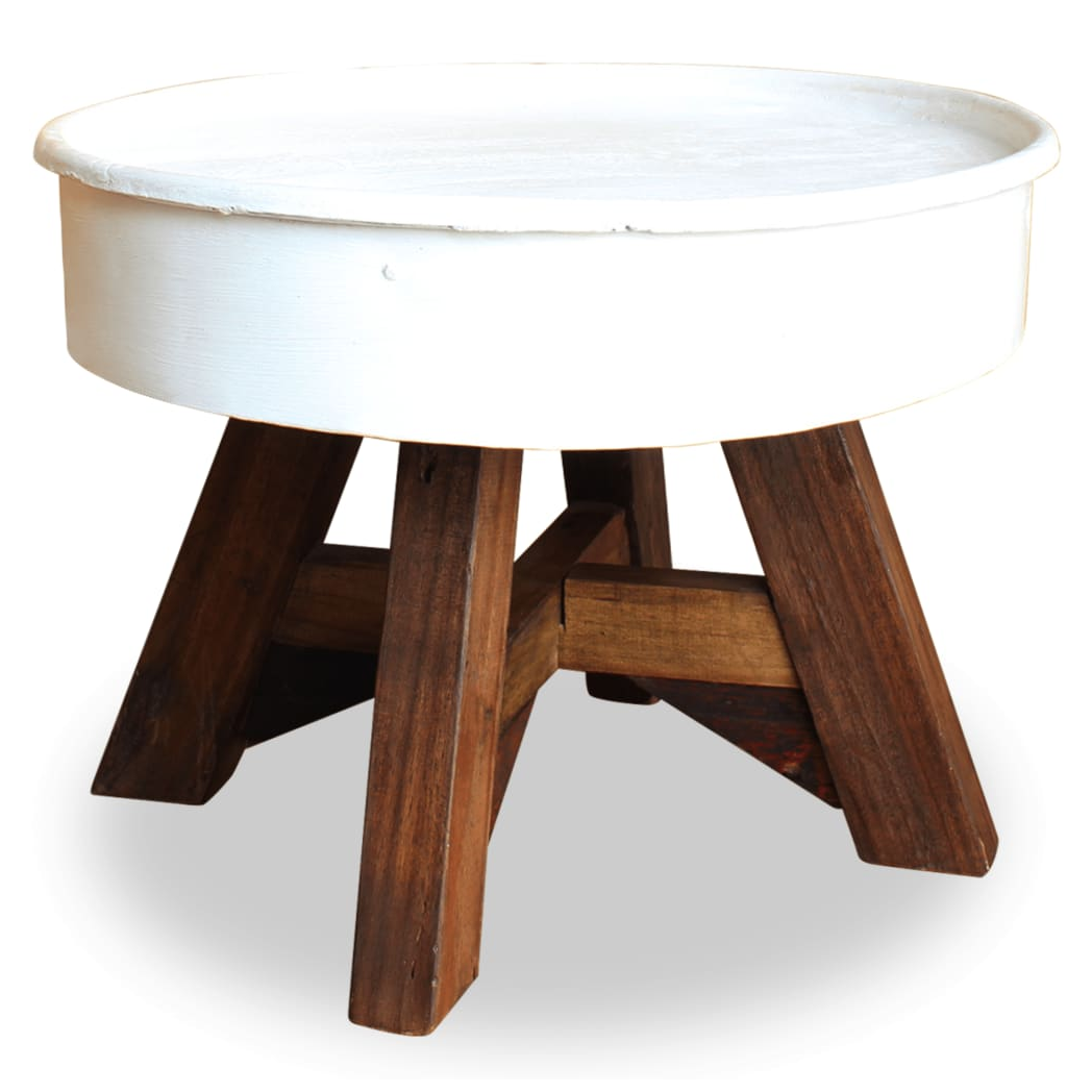 vidaXL VidaXL Coffee Table 60x45 cm Solid Reclaimed Wood With Industrial Design For Living Room - Coffee Table