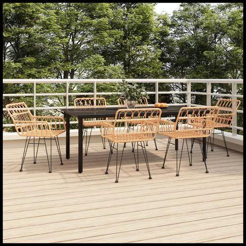 vidaXL vidaXL 7 Piece Garden Dining Set with Weather Resistant Poly Rattan for Outdoor Entertaining - Garden Set
