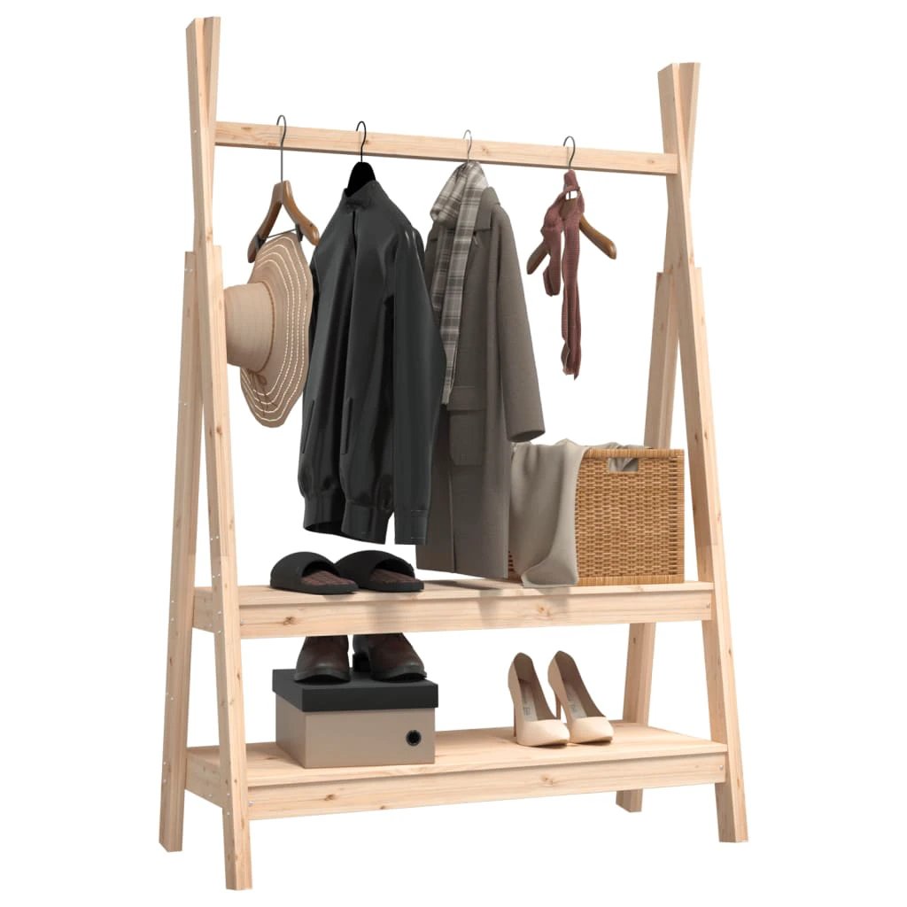 vidaXL VidaXL Clothes Rack 100x45.5x150 cm Solid Pine Home - Wardrobe