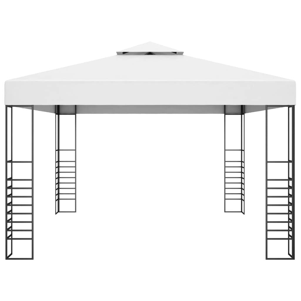 vidaXL Garden Gazebo Powder-Coated Steel 4x3x2.7 m White by vidaXL