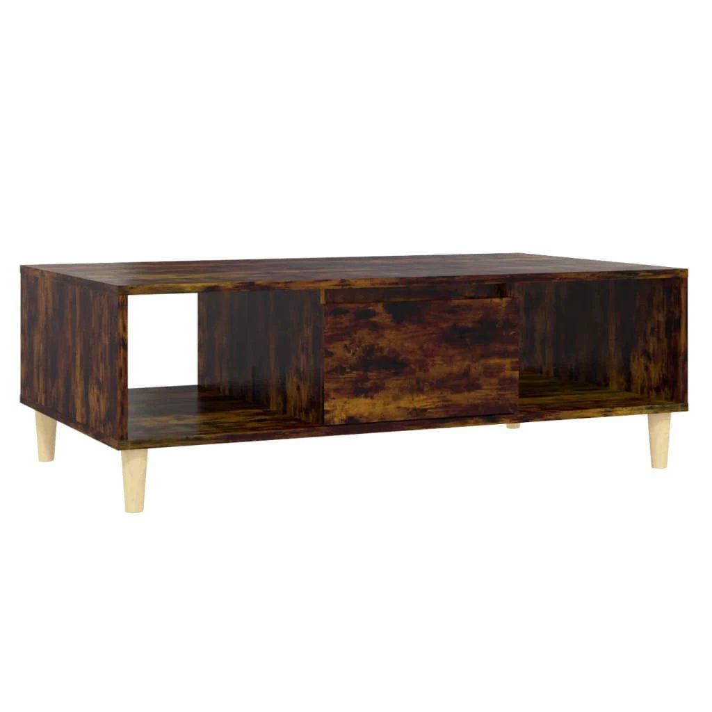 VidaXL Coffee Table 103.5x60x35 cm Smoked Oak Storage for Living Room by vidaXL