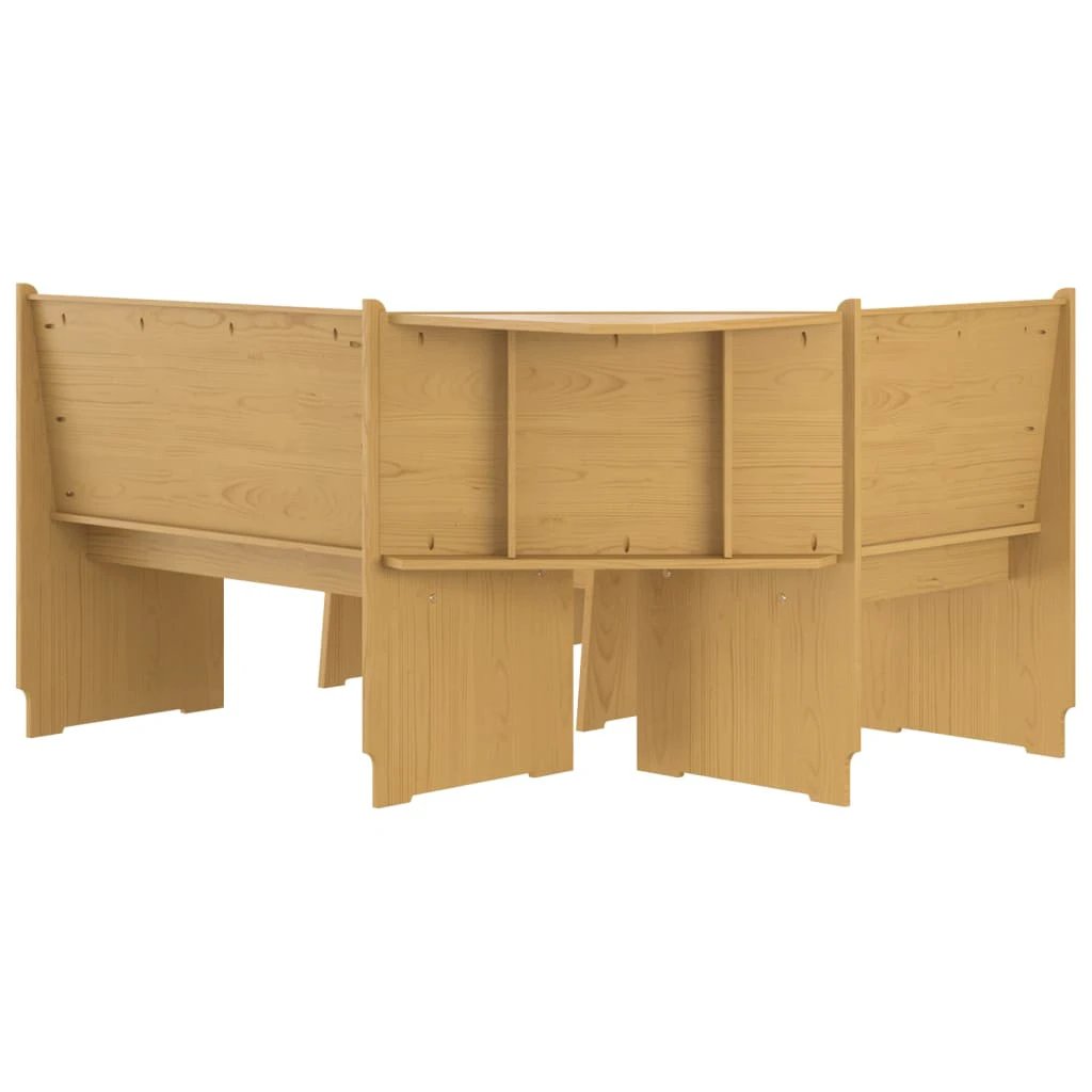 vidaXL vidaXL 3 Piece Dining Set REINE Honey Brown Solid Wood Pine - Dining Set