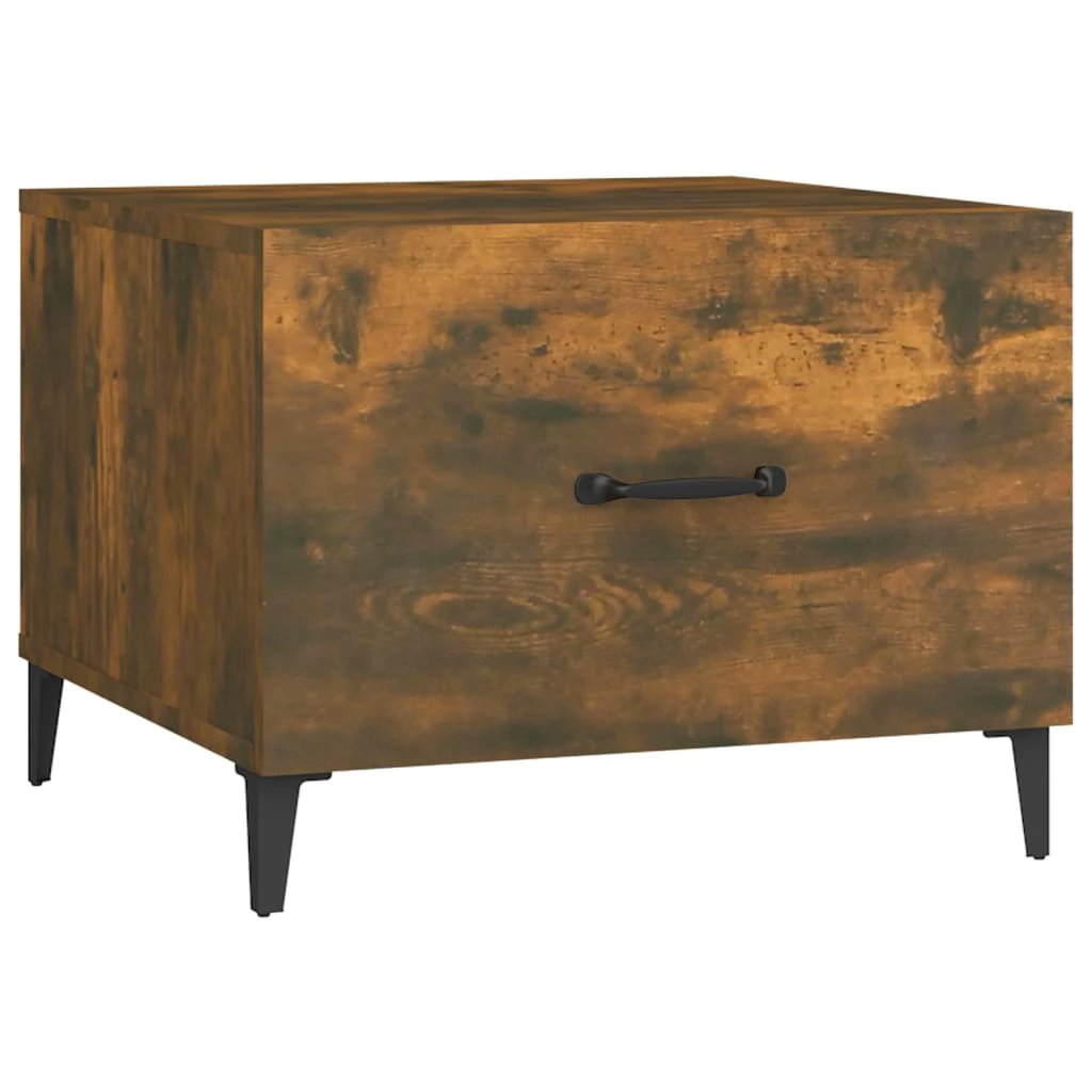 VidaXL Coffee Table 50x50x40 cm Smoked Oak Top With Metal Legs Living Room Decor by vidaXL