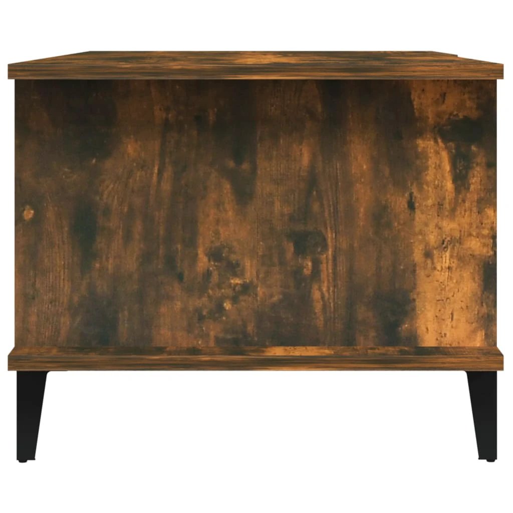 vidaXL VidaXL Coffee Table 90x50x40 cm Smoked Oak Engineered Wood With Storage Cabinet For Living Room - Coffee Table