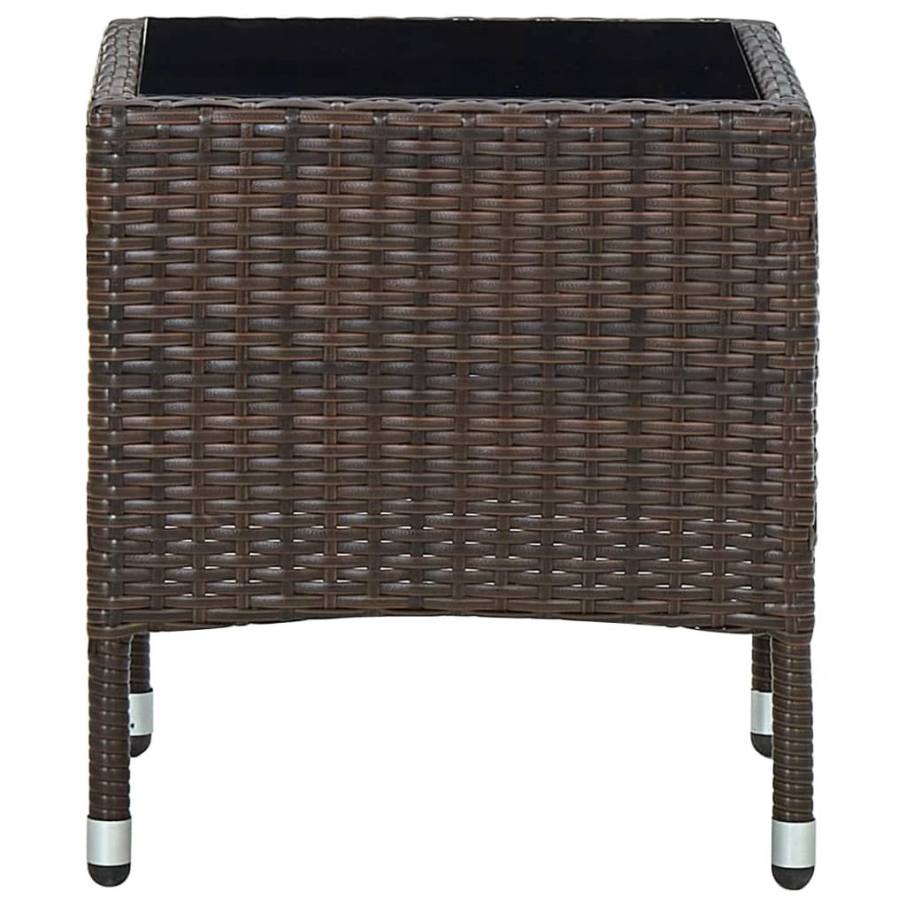 vidaXL Garden Table Brown 40x40x45 cm Poly Rattan by vidaXL