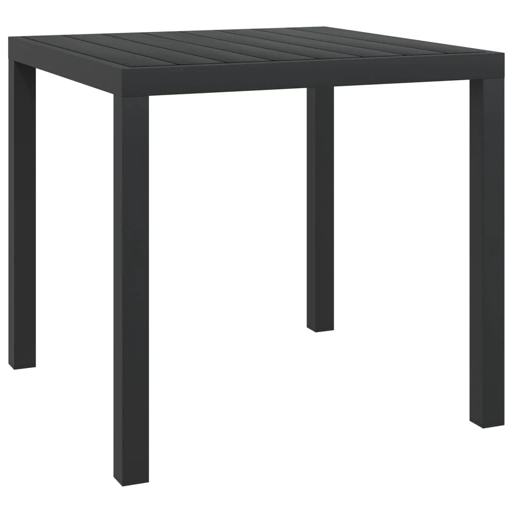 vidaXL Garden Table Black 80x80x74 cm Aluminium and WPC by vidaXL