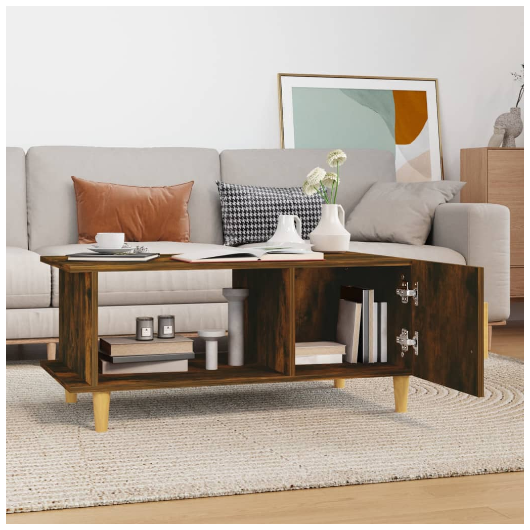 vidaXL VidaXL Coffee Table 90x50x40cm Engineered Wood Moisture Resistant With Storage Living Room - Coffee Table