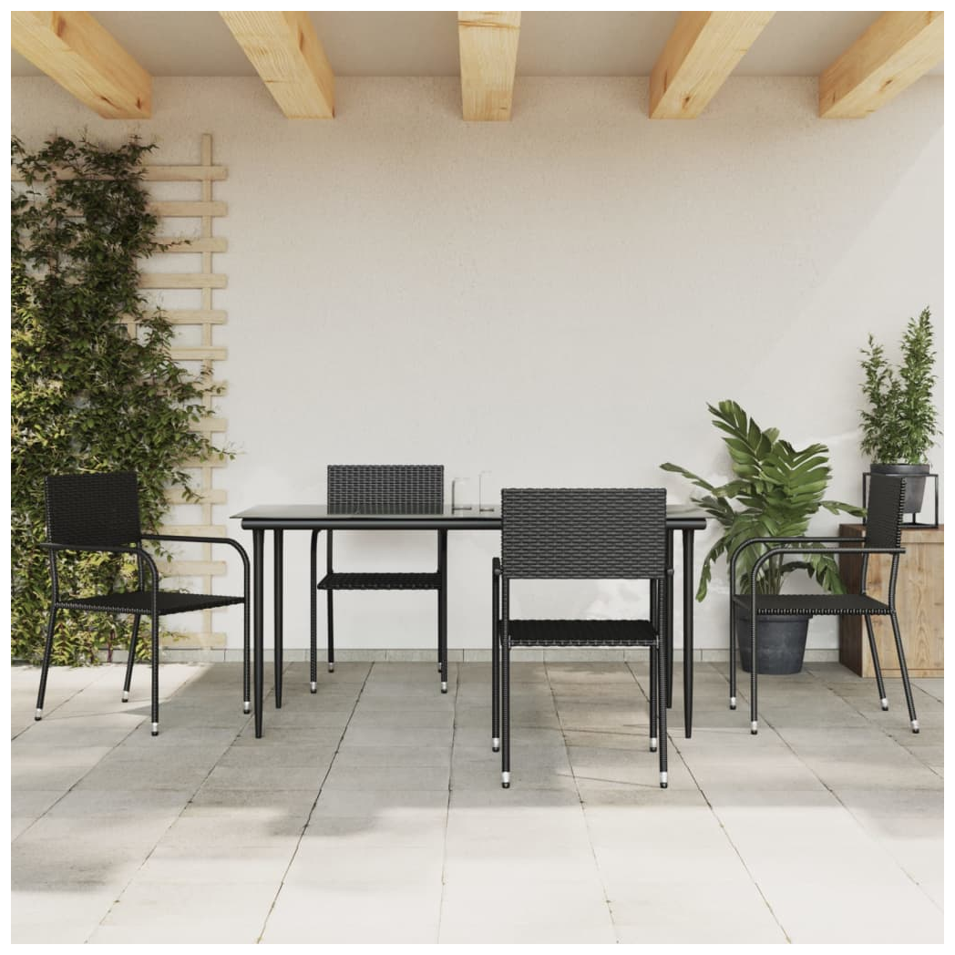 VidaXL Five Piece Garden Dining Poly Rattan Set by vidaXL