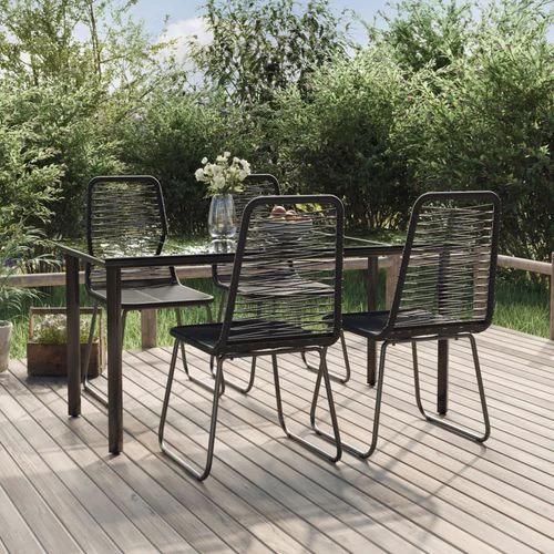 vidaXL vidaXL 5 Piece Garden Dining Set 160x80x74 cm Weather-Resistant Black Outdoor Furniture for Patio and Backyard - Garden Set