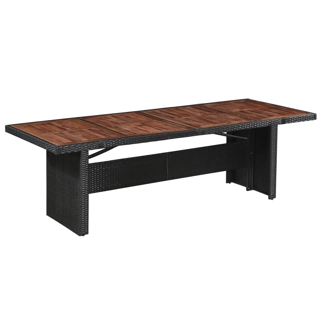 vidaXL vidaXL Garden Table 240x90x74 cm Poly Rattan and Solid Acacia Wood - Garden Table