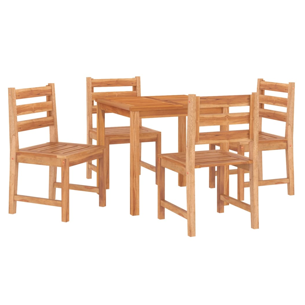 VidaXL Garden Dining Set 5Pc Teak Wood Patio by vidaXL