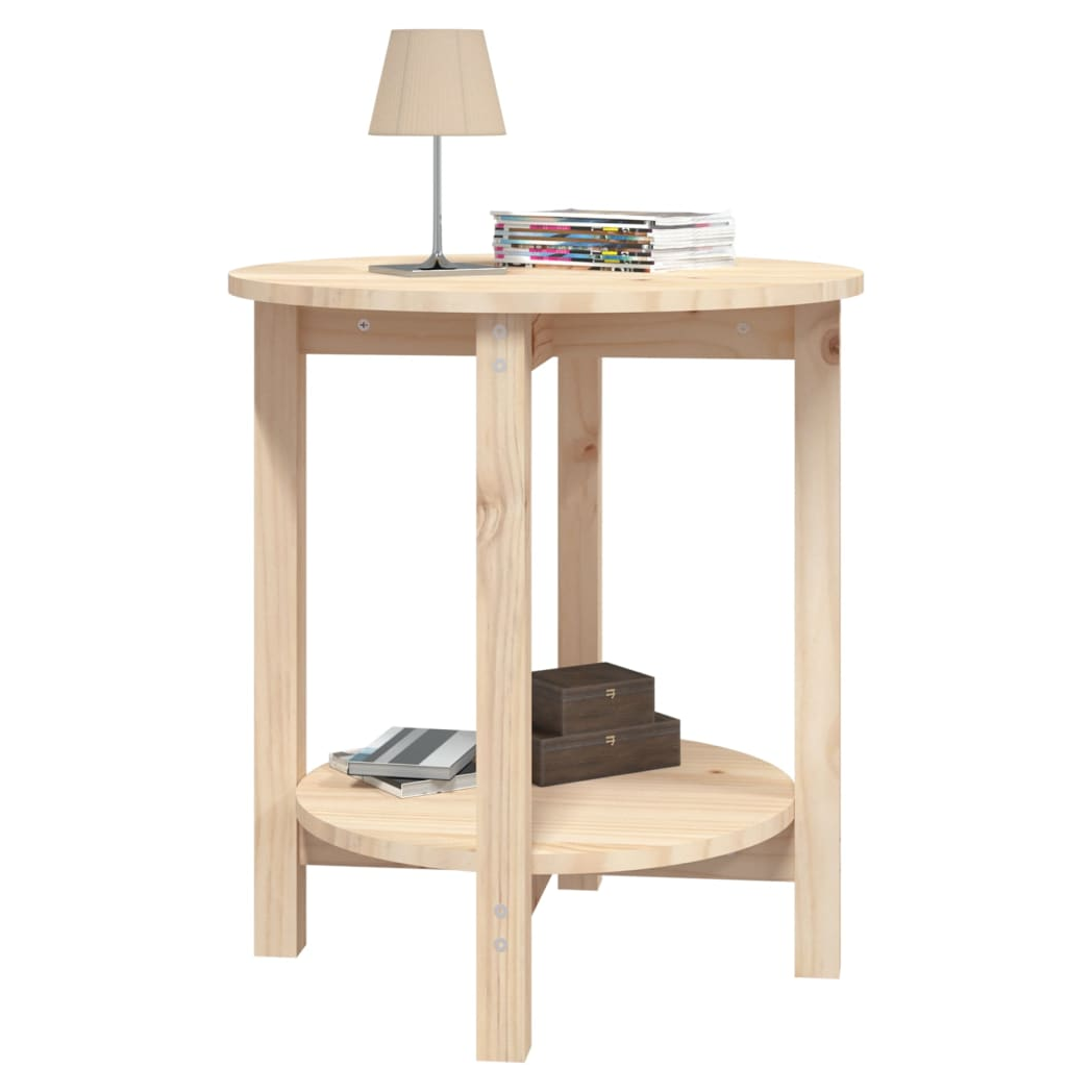VidaXL Coffee Table Diameter 55x60 cm Solid Pine Wood Rustic Finish For Living Room Decor by vidaXL