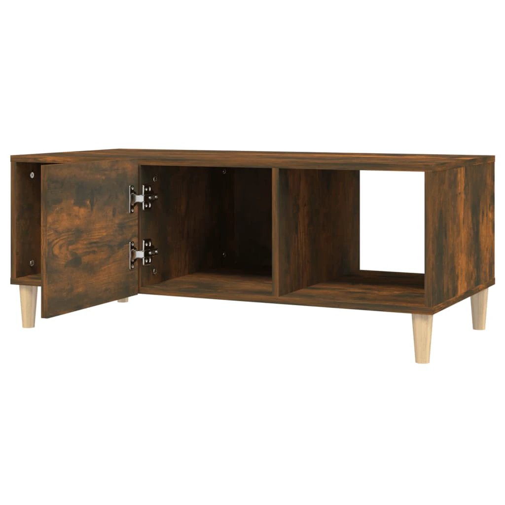 vidaXL VidaXL Premium Coffee Table 102x50x40 cm Smoked Oak Engineered Wood for Living Room - Coffee Table