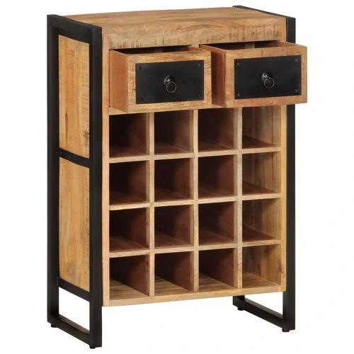 vidaXL Wine Rack for 16 Bottles Solid Mango Wood with Rustic Design for Wine Enthusiasts by vidaXL