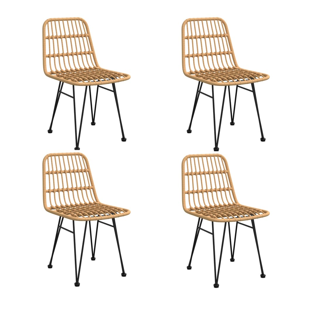 VidaXL Poly Rattan Garden Dining Set 5 Piece Weatherproof by vidaXL