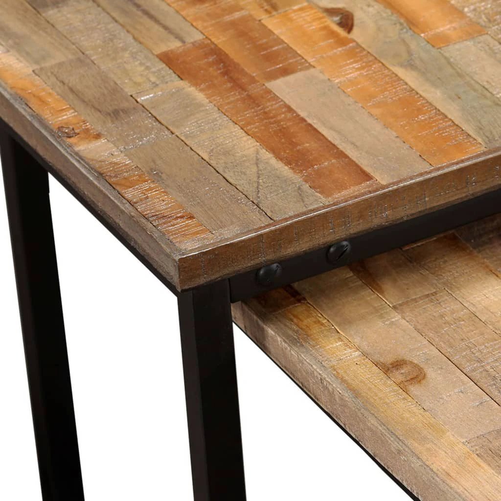 VidaXL Nesting Coffee Tables Set 2 Pieces Solid Reclaimed Teak Industrial Style Living Room by vidaXL