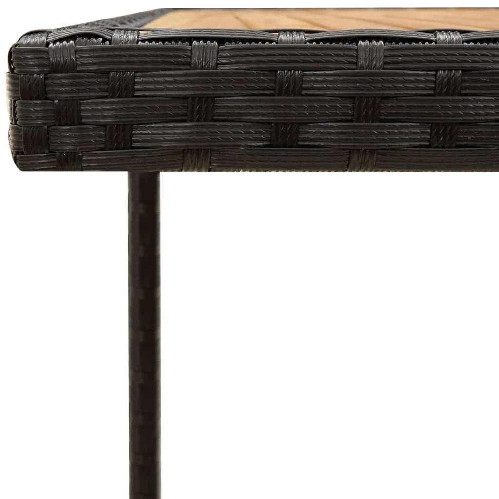 vidaXL vidaXL Garden Table Black 109x107x74 cm Poly Rattan&Solid Wood Acacia - Garden Table