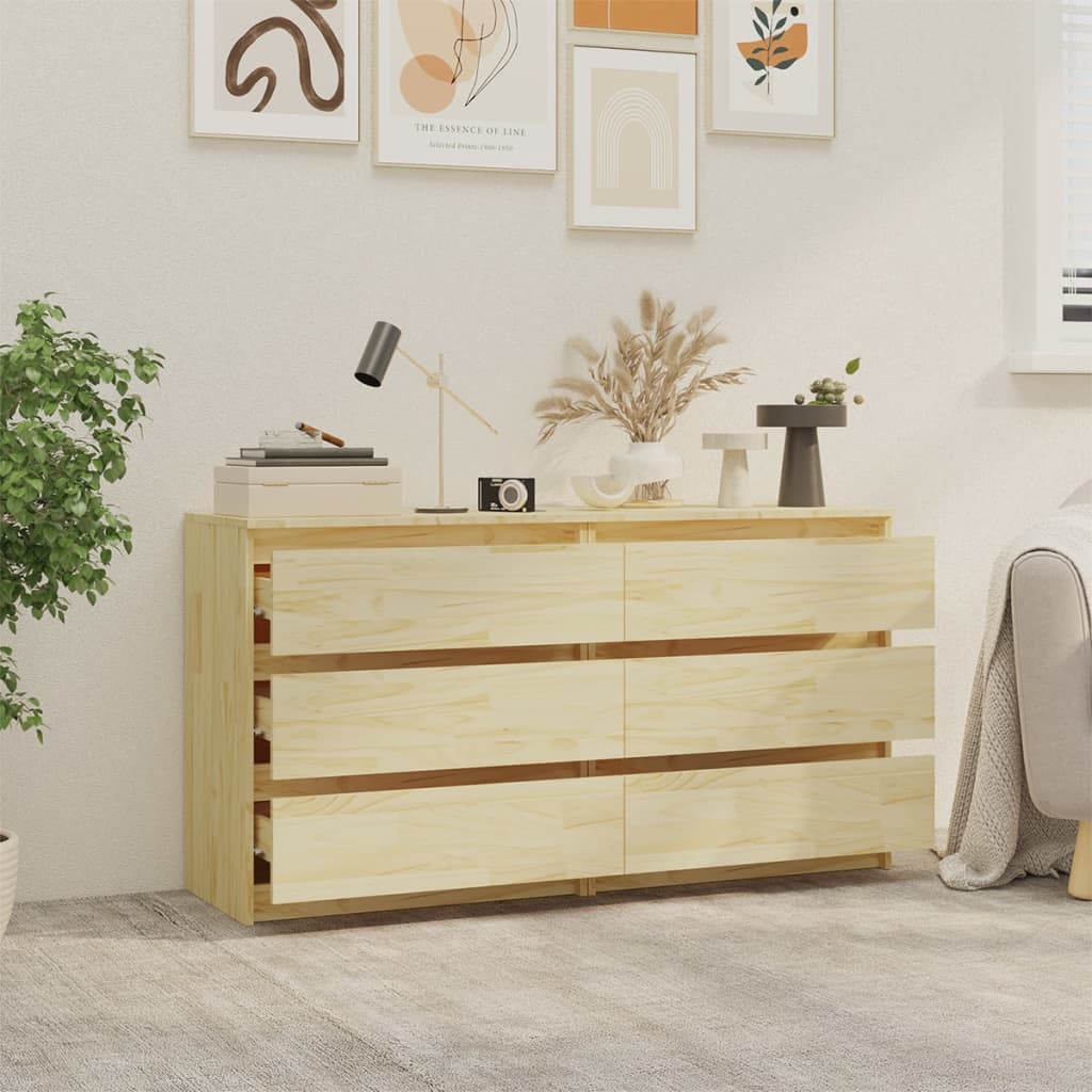 vidaXL Bedside Cabinets 2 pcs 60x36x64 cm Solid Pinewood - Bedside Table