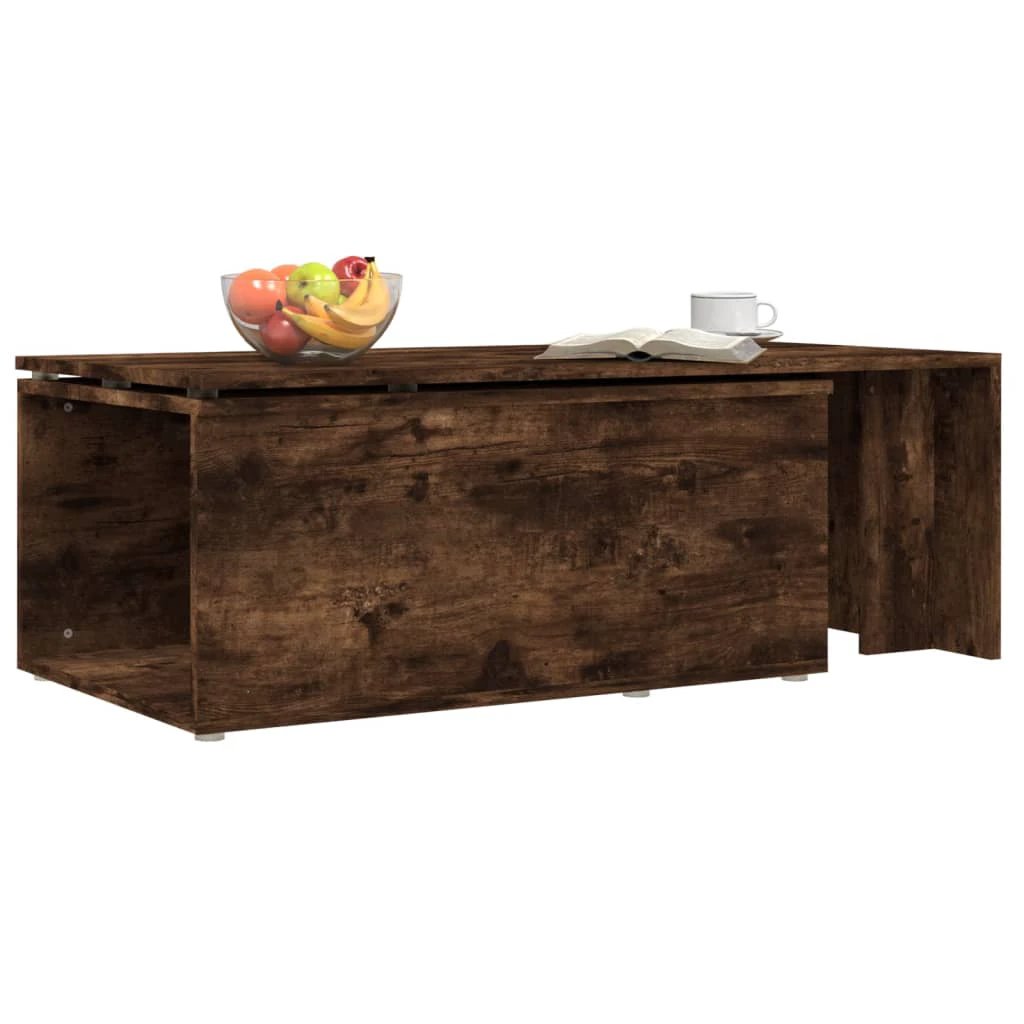 vidaXL vidaXL Coffee Table 150x50x35 cm Smoked Oak Finish Engineered Wood Living Room Decor - Coffee Table