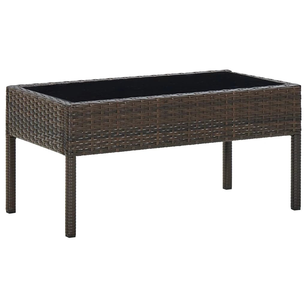 vidaXL Garden Table Brown 75x40x37 cm Poly Rattan by vidaXL