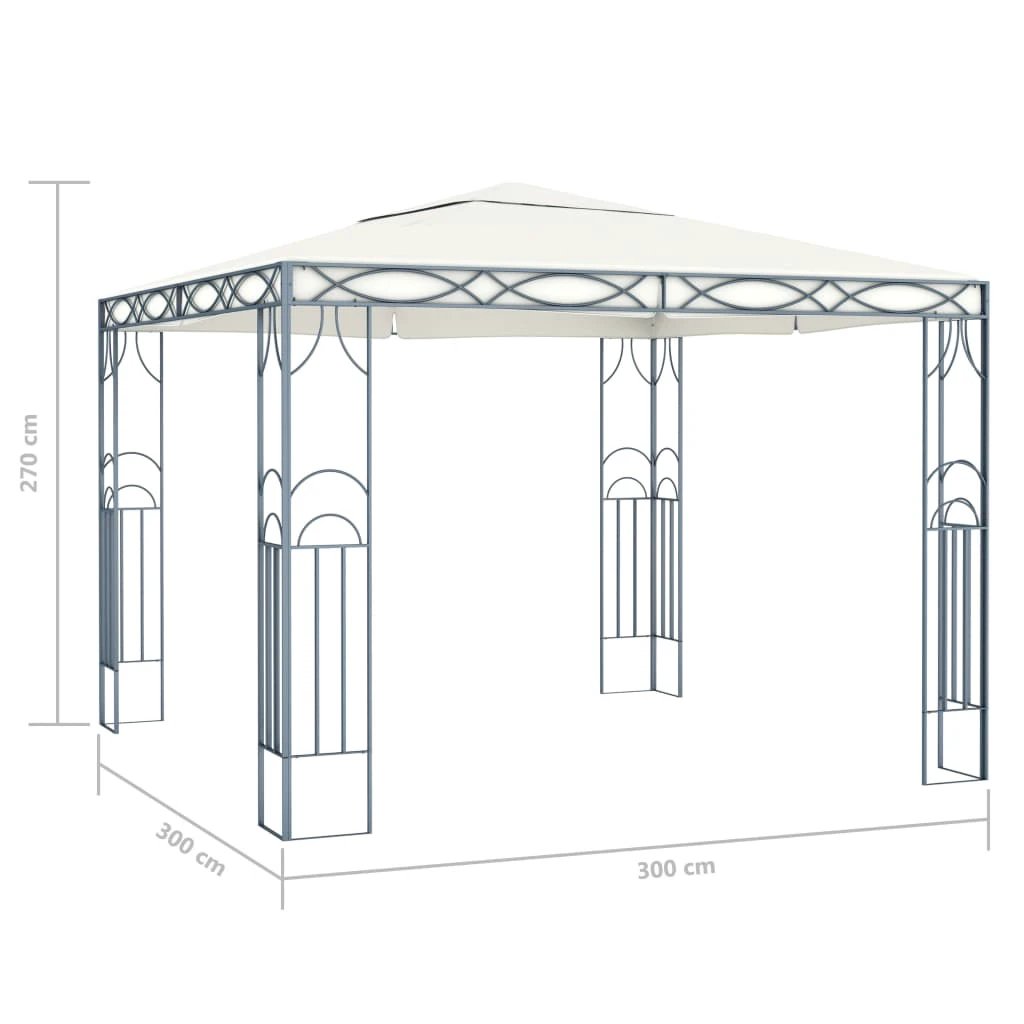 vidaXL vidaXL Gazebo 300x300 cm Cream - Gazebos