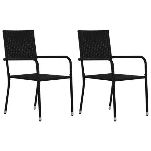 vidaXL 3 Piece Garden Dining Set with Solid Acacia Wood Table and Weather-Resistant Rattan Chairs for Outdoor Entertaining by vidaXL