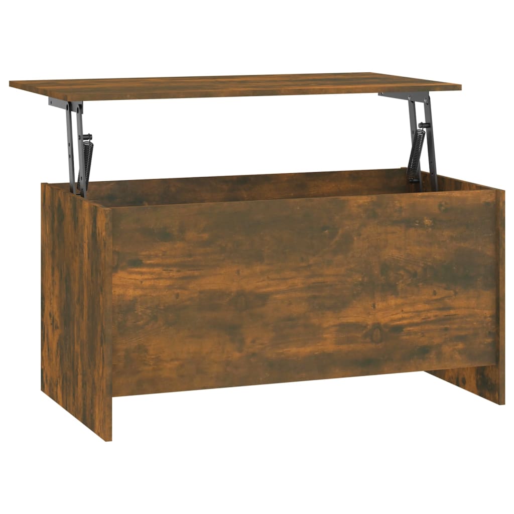 vidaXL VidaXL Coffee Table 102x55.5x52.5 cm Smoked Oak Lift Top With Hidden Storage For Living Room - Coffee Table