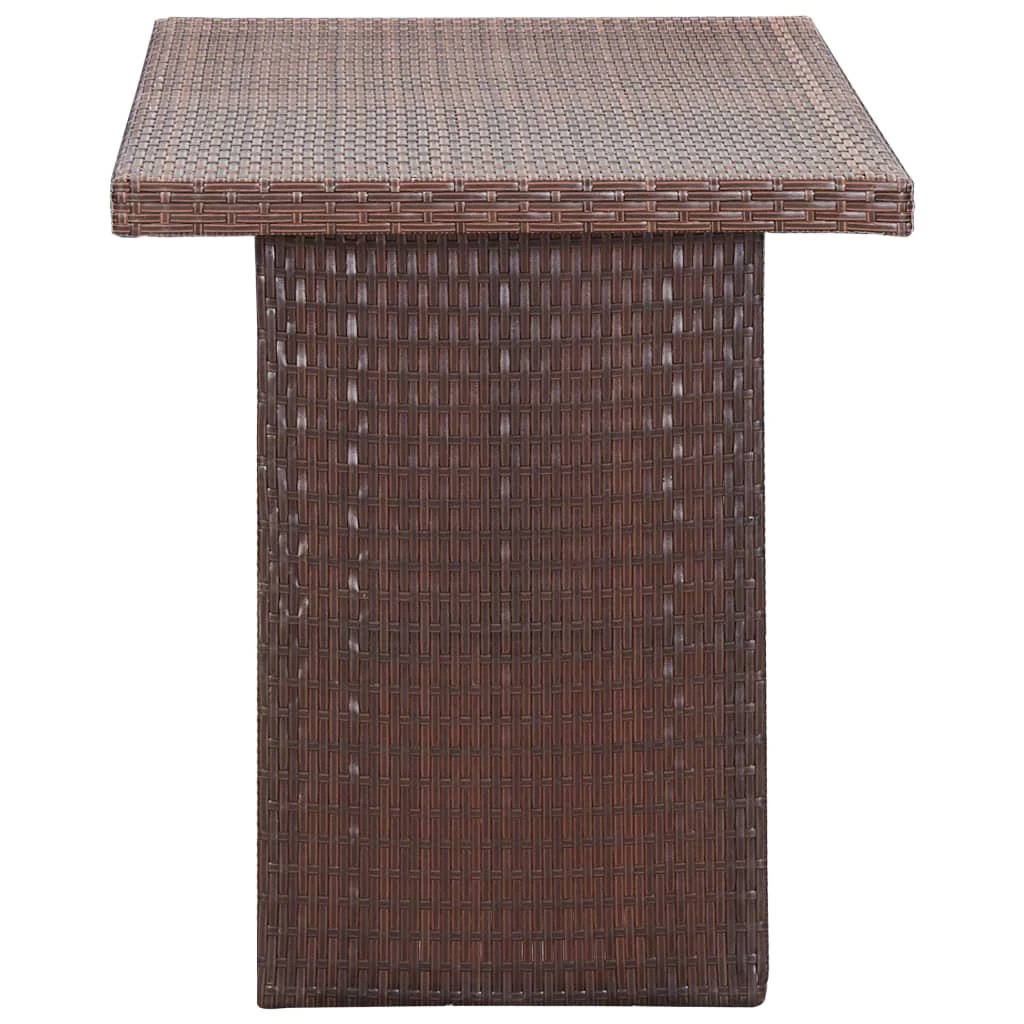 vidaXL vidaXL Garden Table Brown 110x60x67 cm Poly Rattan - Garden Table