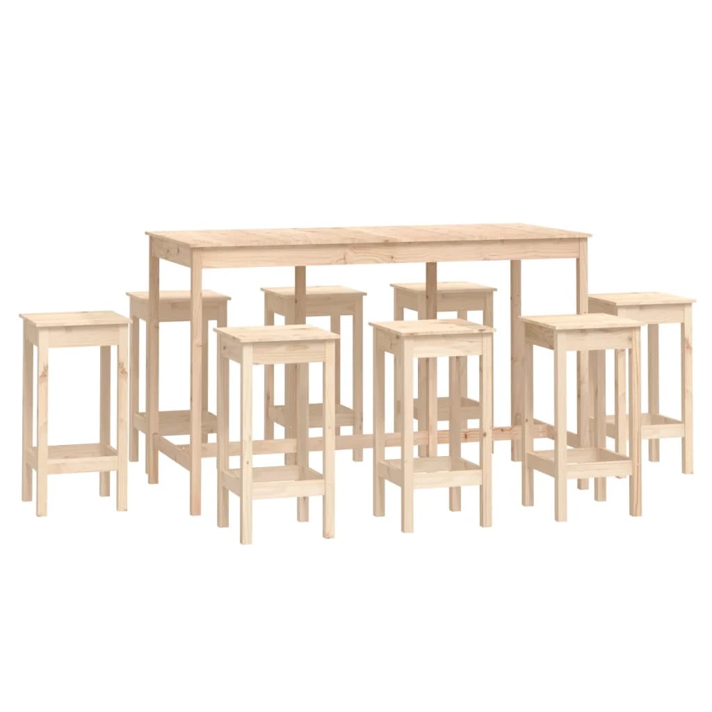 vidaXL 9 Piece Bar Set Solid Wood Pine by vidaXL