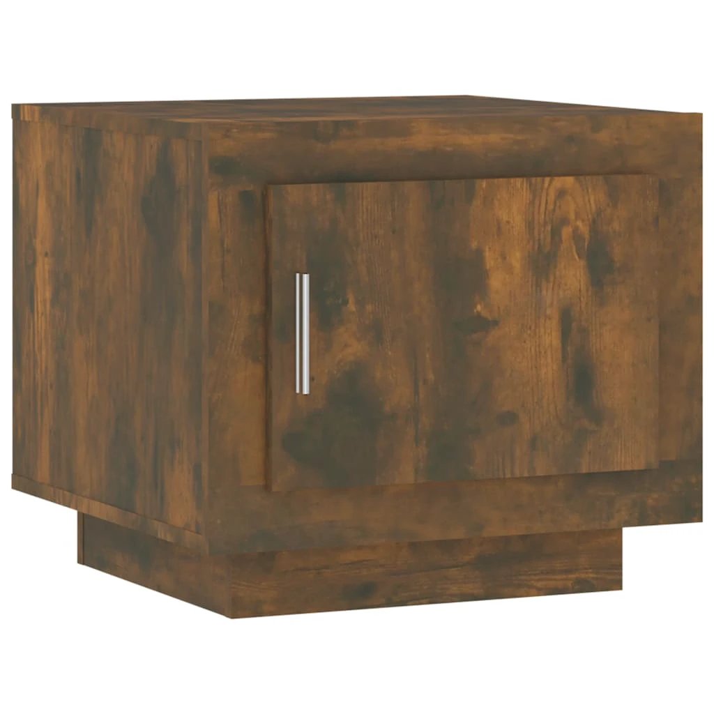vidaXL Coffee Table Smoked Oak 51x50x45 Cm Engineered Wood With Door Storage Moisture Resistant For Living Room Decor by vidaXL