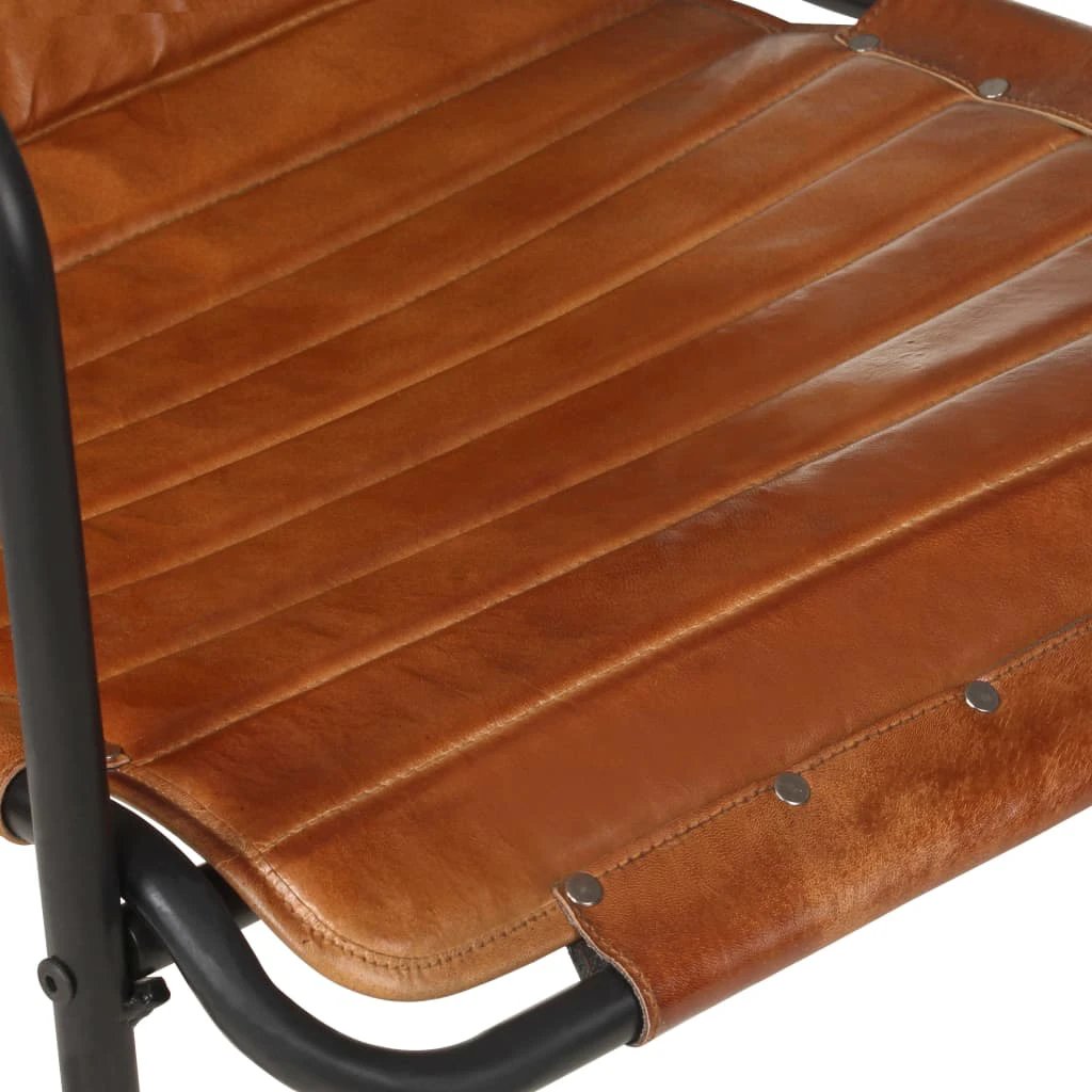 vidaXL VidaXL Medium Leather Armchair With Footrest Home - Armchair