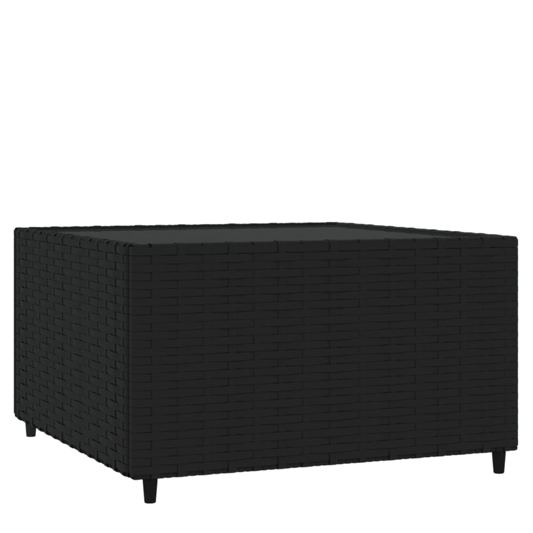 vidaXL VidaXL Square Garden Coffee Table 50x50x30 cm Black Poly Rattan Weather Resistant Outdoor - Coffee Table