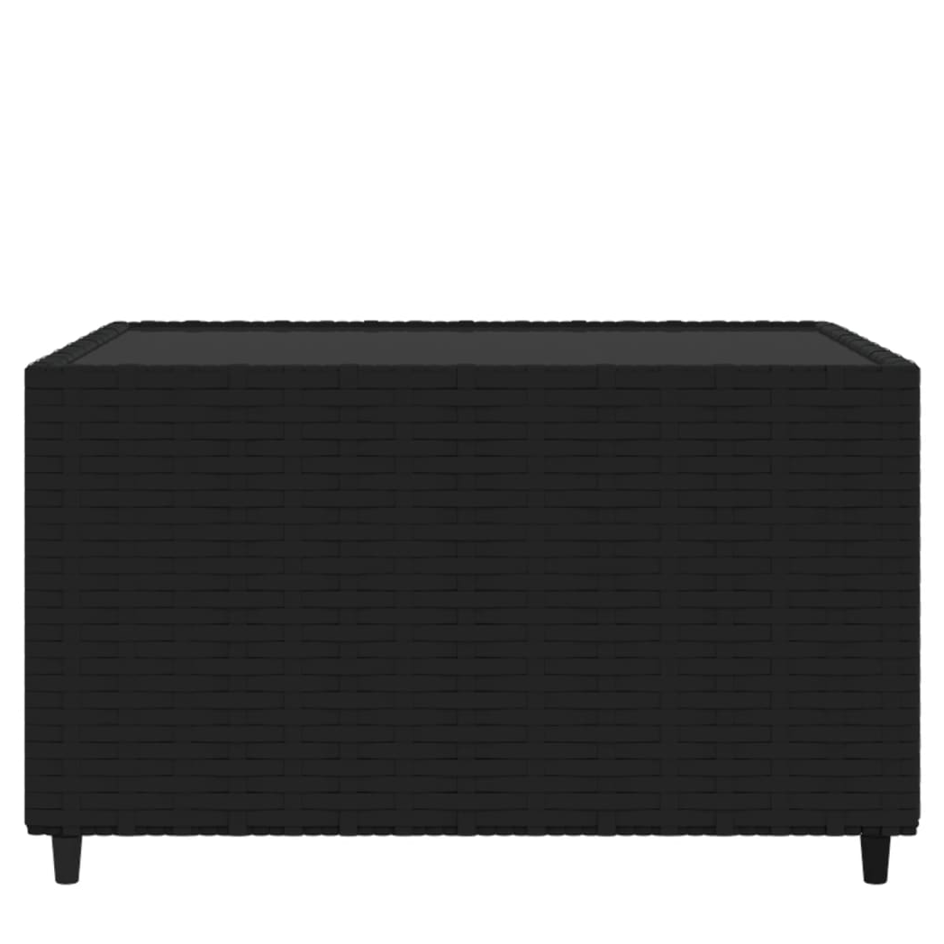 VidaXL Square Garden Coffee Table 50x50x30 cm Black Poly Rattan Weather Resistant Outdoor by vidaXL