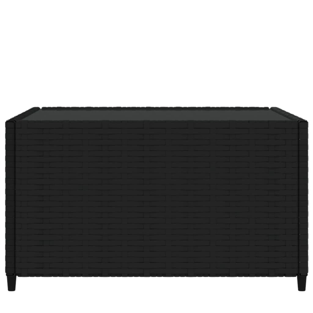 vidaXL VidaXL Square Garden Coffee Table 50x50x30 cm Black Poly Rattan Weather Resistant Outdoor - Coffee Table