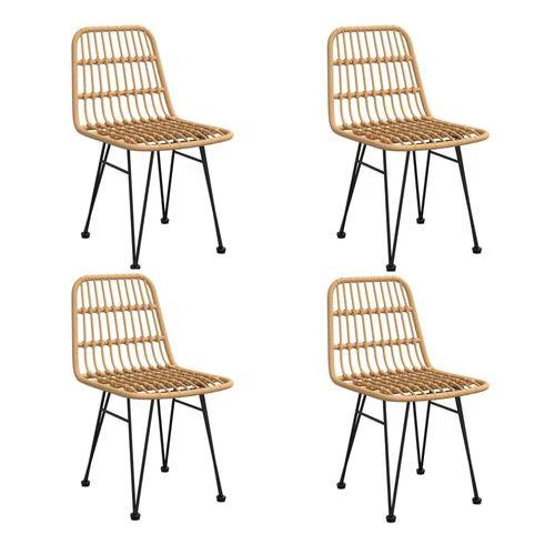 vidaXL VidaXL 5 Piece Garden Dining Set with Weather Resistant Poly Rattan for Stylish Outdoor Entertaining - Garden Set