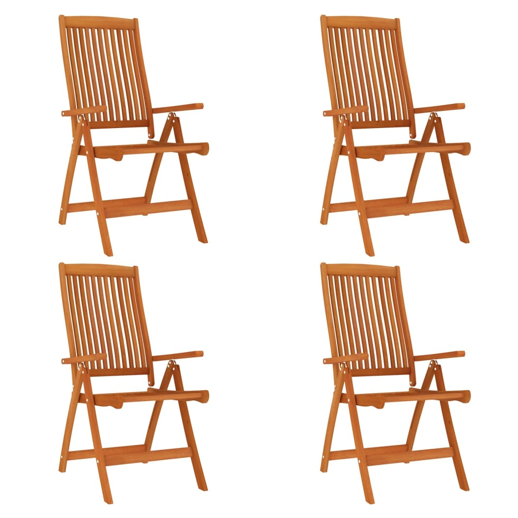 vidaXL VidaXL Garden Dining Set 5 Piece Round Table And Chairs Solid Eucalyptus Outdoor Patio - Garden Set
