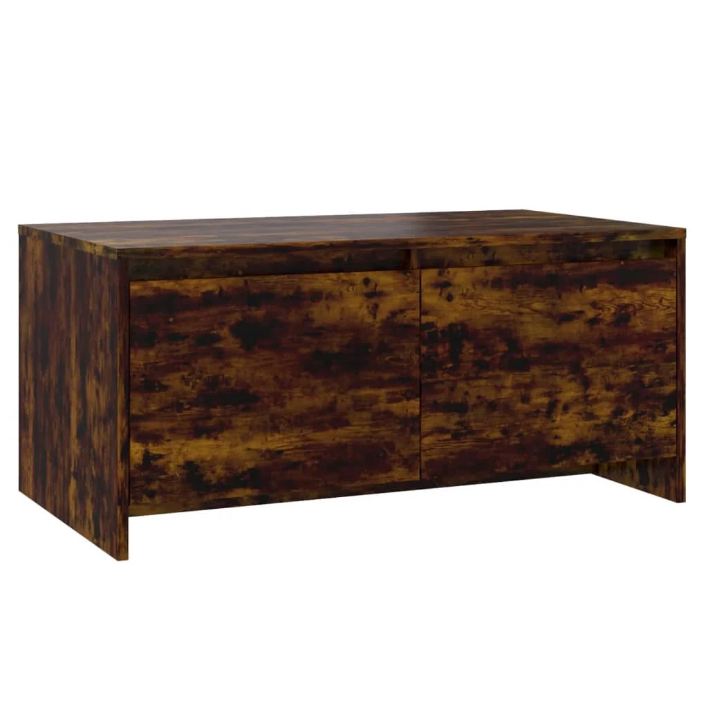 vidaXL VidaXL Coffee Table 90x50x41.5 cm Smoked Oak With Two Drawers Engineered Wood For Living Room - Coffee Table