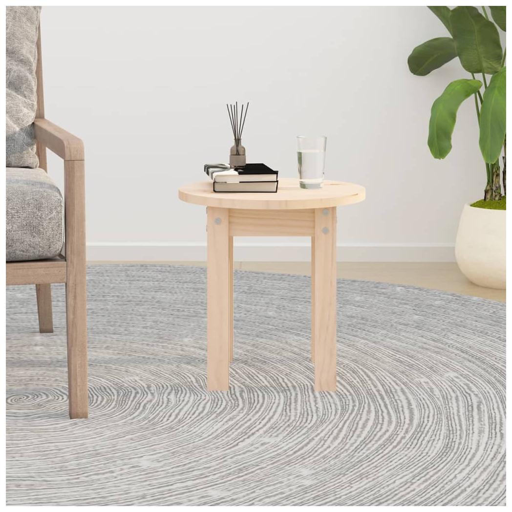 VidaXL Round Coffee Table Diameter 35 Cm Solid Pine Wood For Small Living Rooms Decor by vidaXL