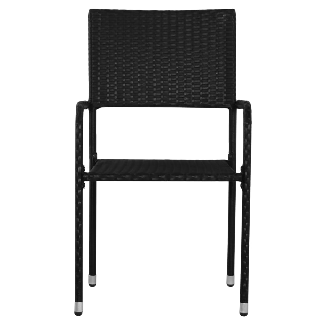 VidaXL Garden Dining Set 5pc Black PolyRattan by vidaXL